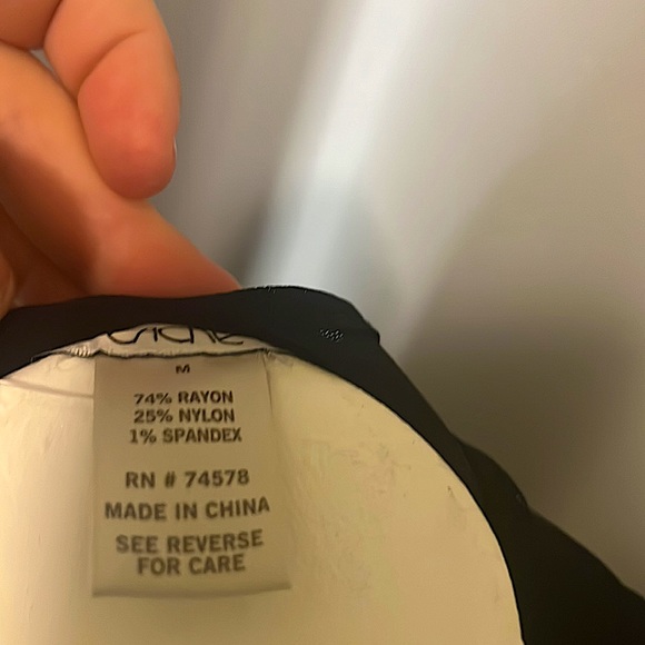 Cache Chest black sheer with Black rhinestones long sleeve with solid bottom. - Picture 14 of 14